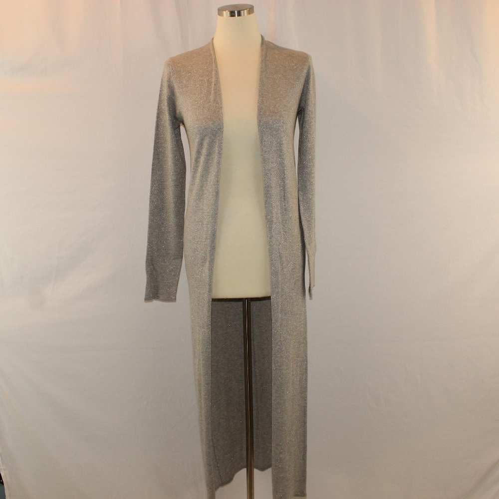 Marie France Van Damme metallic gray cardigan